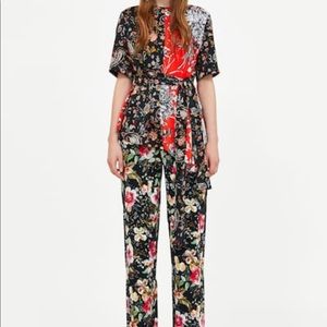 Zara floral top and bottom